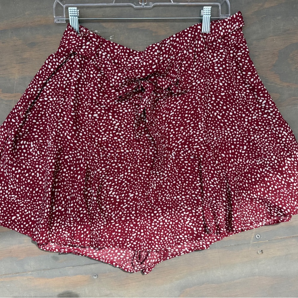 Gee Gee plus size Burgundy Dot Print Skort😀 NWT